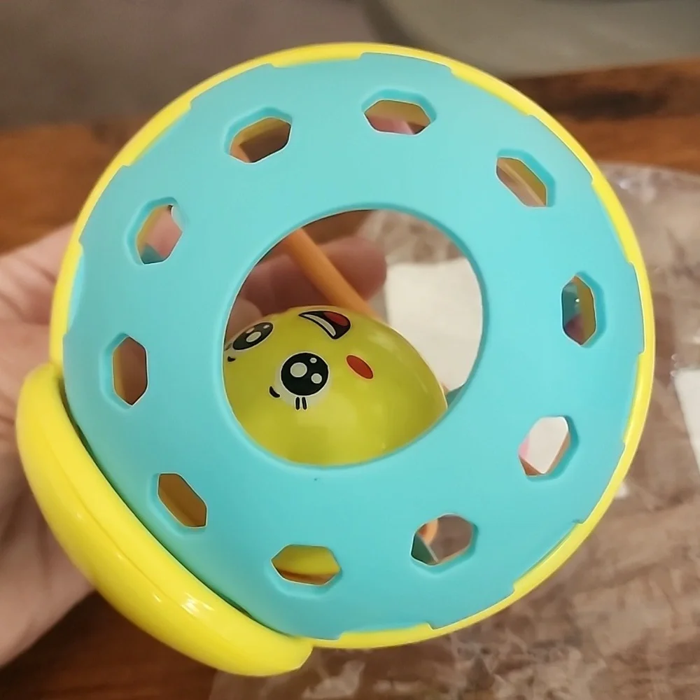 Yellow Ball Toy For Infants Grasping Toys, Rattles, Teething Baby Toys 6m And Up